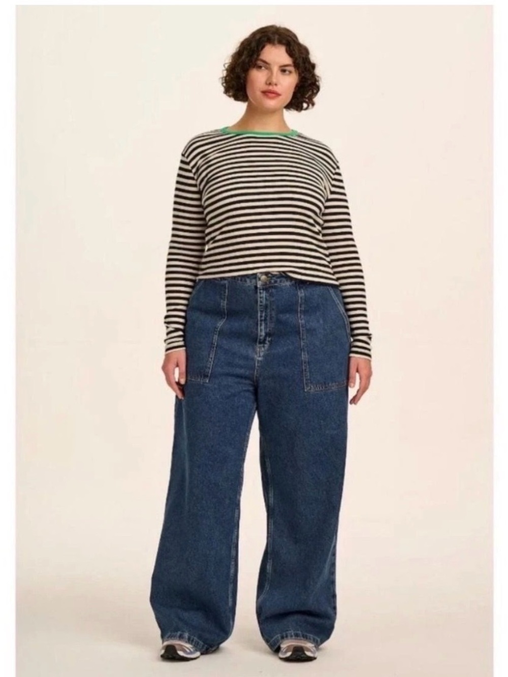 Lucy & Yak Delores Wide-Leg High-Rise Jeans - Blue